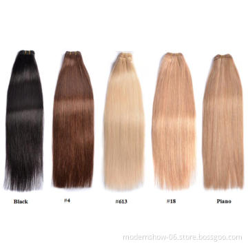 Wholesale Virgin Hair Vendors Silk Straight Black #4 #18 #613 Piano Color Peruvian Human Hair Weft